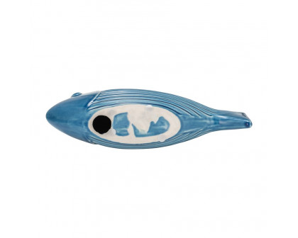 Sagebrook - 11" Ceramic Striped Fish in Blue