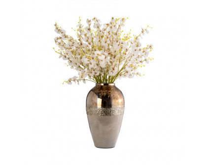 Sagebrook 17" Glass Metallic Vase - Champagne