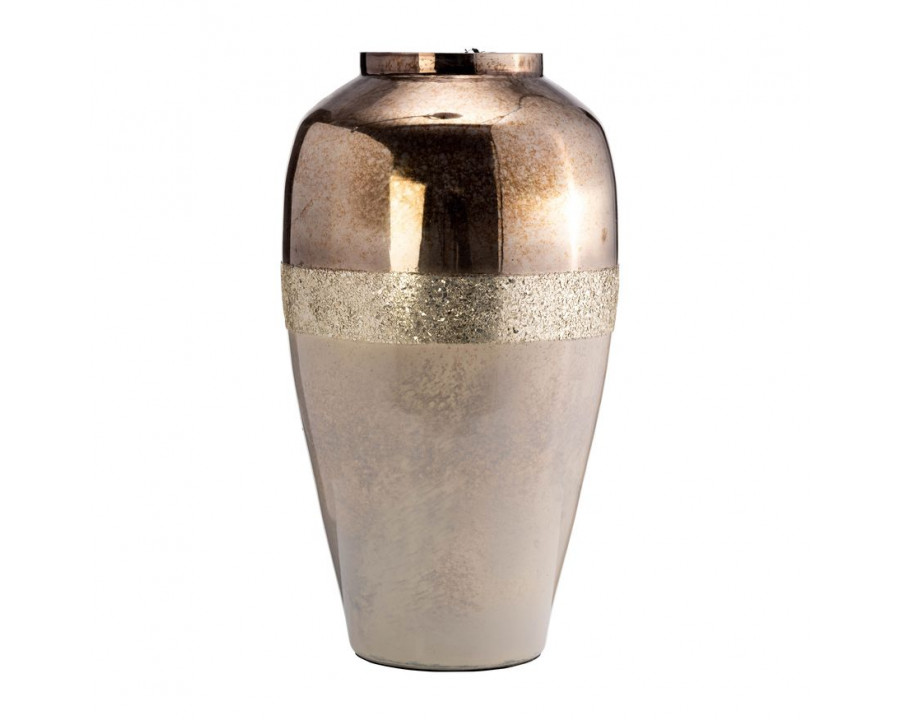 Sagebrook 20" Glass Metallic Vase - Champagne