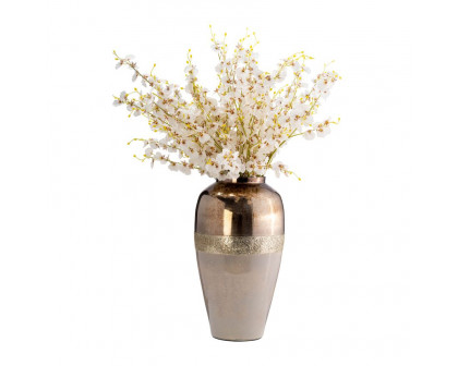 Sagebrook 20" Glass Metallic Vase - Champagne