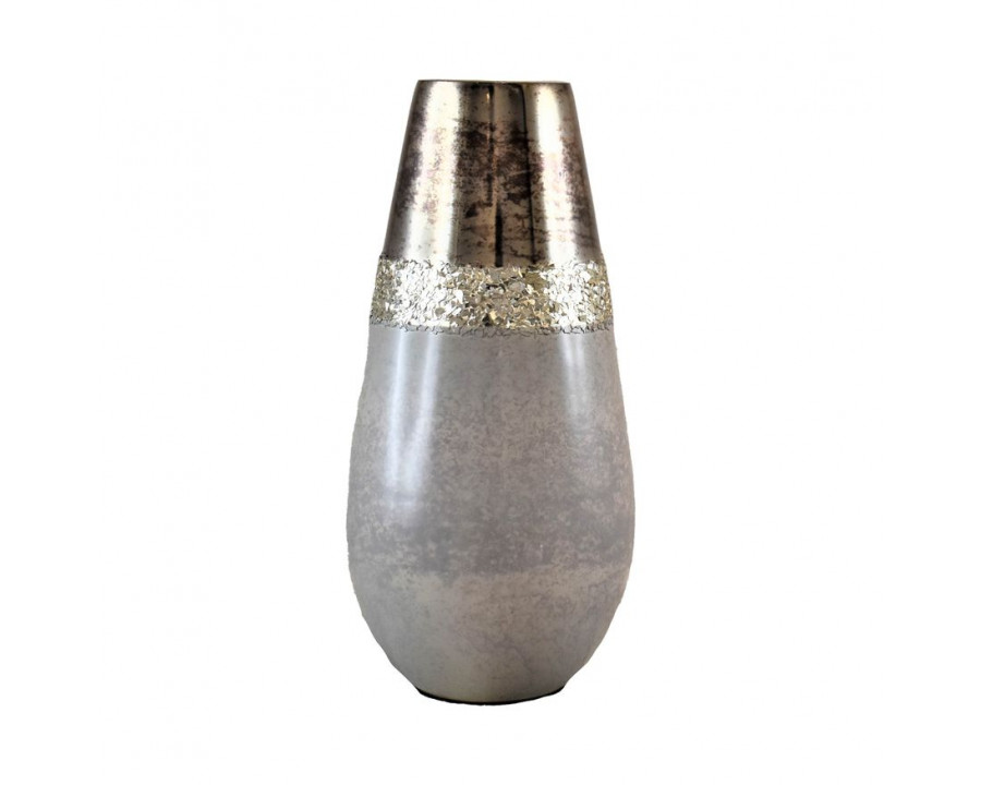 Sagebrook 12" Glass Metallic Vase - Champagne