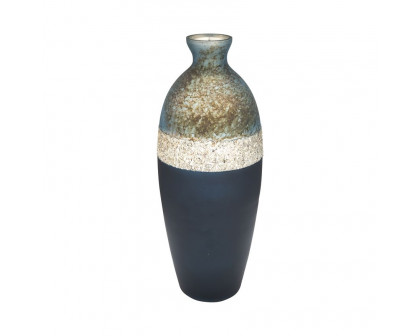 Sagebrook 16" Glass Tri-colored Glittered Vase