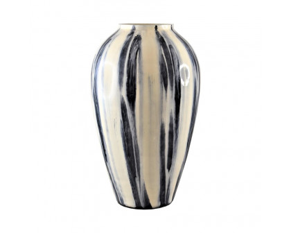 Sagebrook 17" Glass Striped Vase