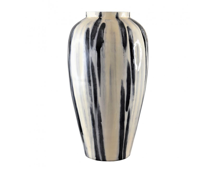 Sagebrook 17" Glass Striped Vase