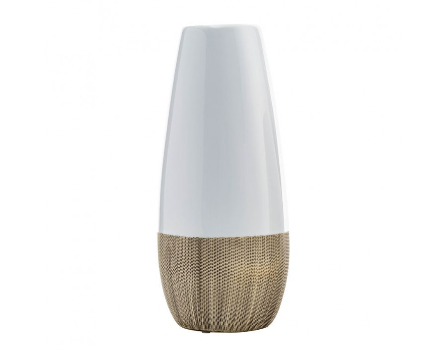 Sagebrook 13" Ceramic 2-tone Vase - Creme/White