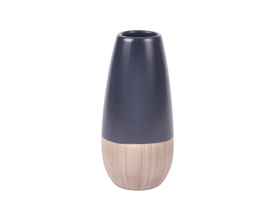 Sagebrook 9" Ceramic 2-tone Vase - Creme/Black