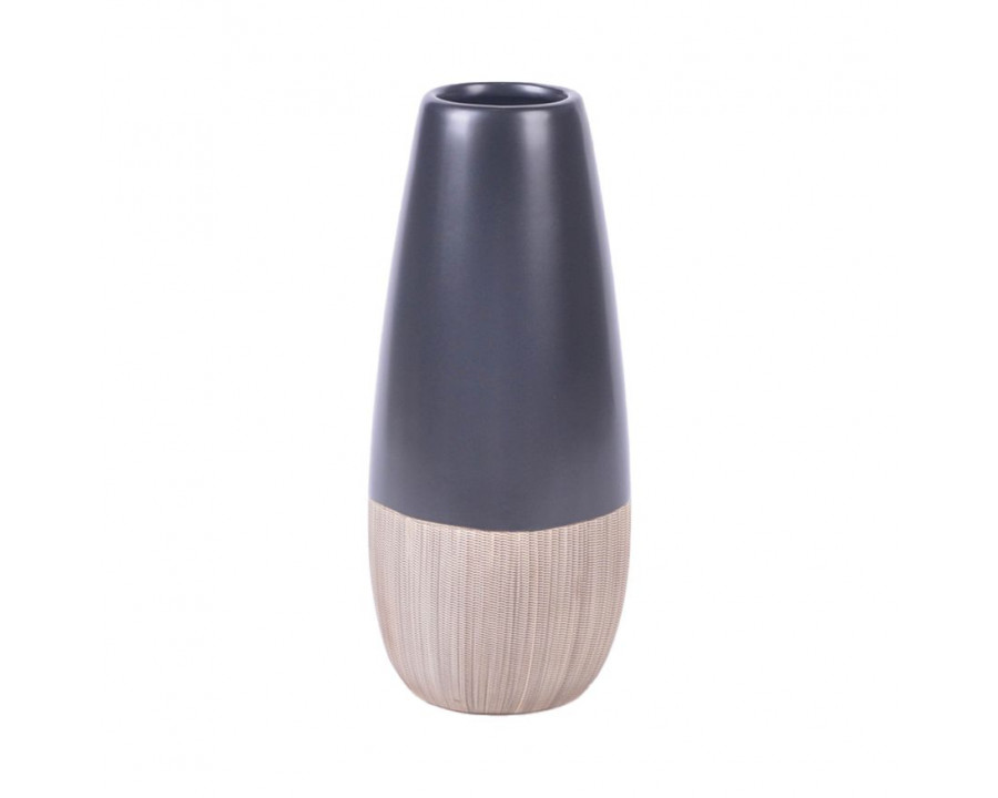 Sagebrook 13" Ceramic 2-tone Vase - Creme/Black