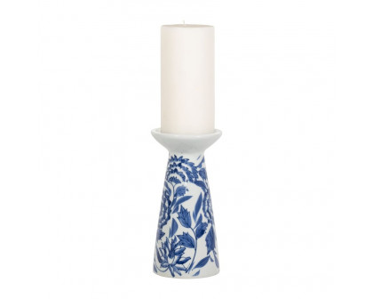 Sagebrook 8" Porcelain Chinoiserie Candle Holder - Blue/White