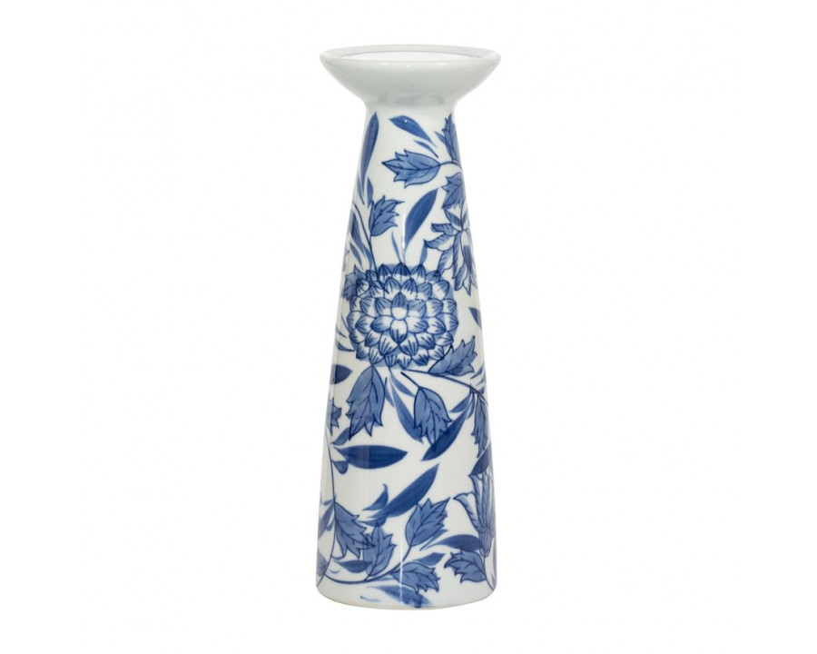 Sagebrook 12" Porcelain Chinoiserie Candle Holder - Blue/White