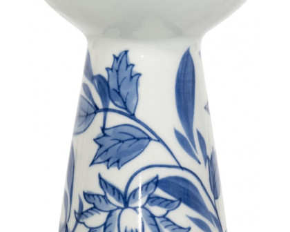 Sagebrook 12" Porcelain Chinoiserie Candle Holder - Blue/White