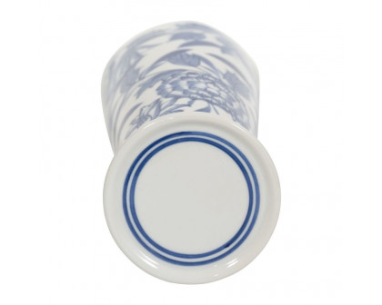 Sagebrook 12" Porcelain Chinoiserie Candle Holder - Blue/White