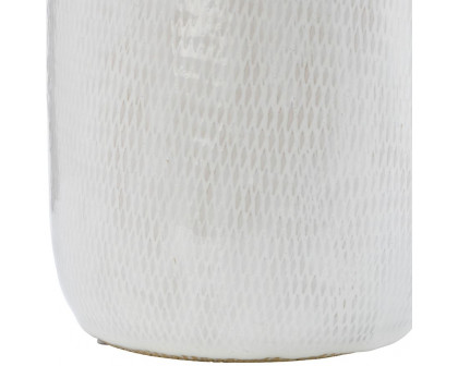 Sagebrook 12" Ceramic Grooved Vase - Ivory