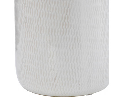 Sagebrook 10" Ceramic Grooved Vase - Ivory