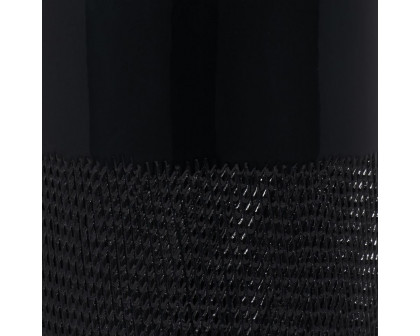 Sagebrook 12" Ceramic Grooved Vase - Black