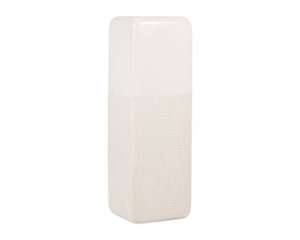 Sagebrook™ 18" Ceramic Squared Grooved Vase - Ivory