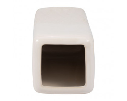 Sagebrook™ 18" Ceramic Squared Grooved Vase - Ivory