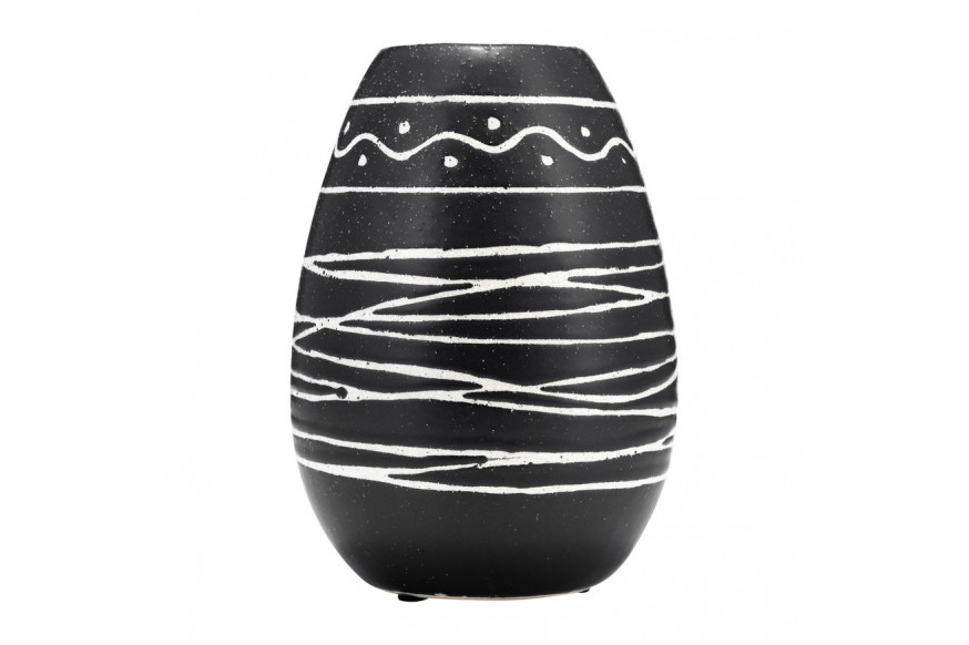 Sagebrook™ 8" Ceramic Tribal Vase - Black/White