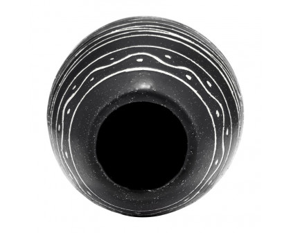 Sagebrook™ 8" Ceramic Tribal Vase - Black/White