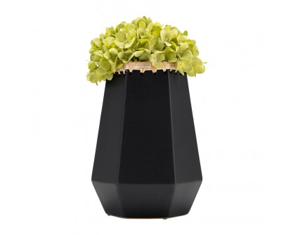 Sagebrook 11" Ceramic Vase With Weaving - Black