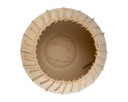 Sagebrook™ 9" Ceramic Bowl With Weaving - Natural