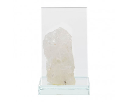 Sagebrook 5" Glass Bookends With White Stone (Set Of 2) - Clear