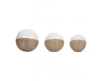 Sagebrook 4"/5"/6" Ceramic 2-tone Orbs (Set Of 3)