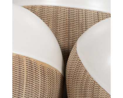 Sagebrook 4"/5"/6" Ceramic 2-tone Orbs (Set Of 3) - Cream/White