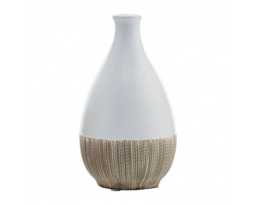 Sagebrook 7" Ceramic 2-tone Teardrop Vase - Creme/White