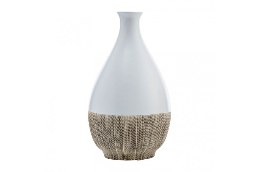 Sagebrook™ 11" Ceramic 2-tone Teardrop Vase - Creme/White