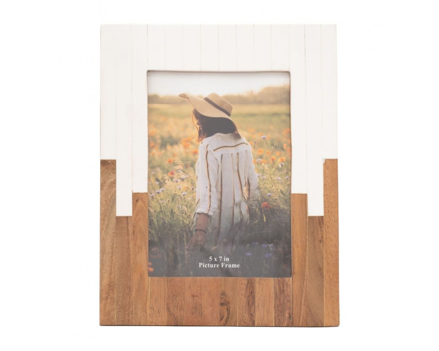 Sagebrook 5"x7" Resin 2-toned Frame - Natural/White