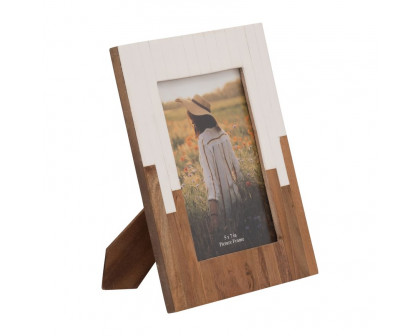 Sagebrook 5"x7" Resin 2-toned Frame - Natural/White