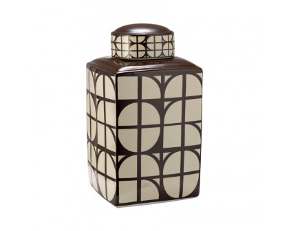 Sagebrook 18" Ceramic Square Jar With Lid