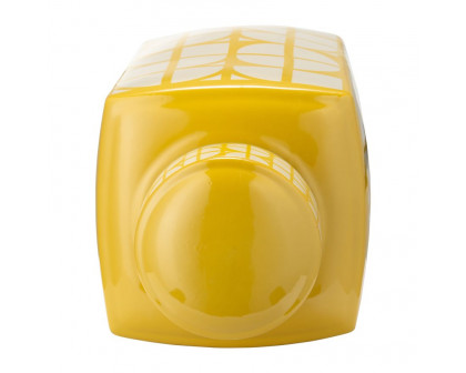 Sagebrook 18" Ceramic Square Jar With Lid - Yellow/Cotton