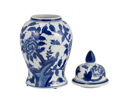 Sagebrook 14" Ceramic Temple Jar - Blue/White