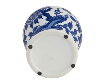 Sagebrook 14" Ceramic Temple Jar - Blue/White