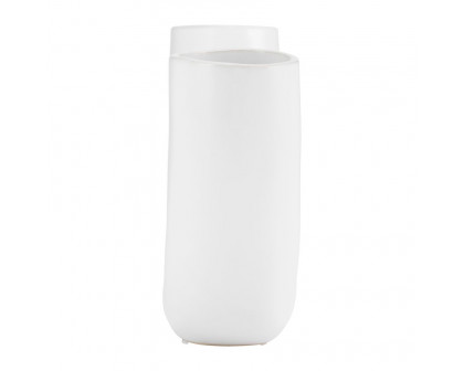 Sagebrook 12" Ceramic Half Circle Vase - White