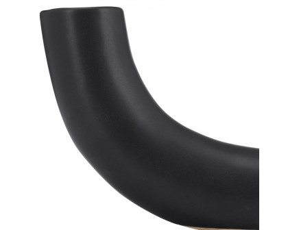 Sagebrook 12" Ceramic Half Circle Vase - Black