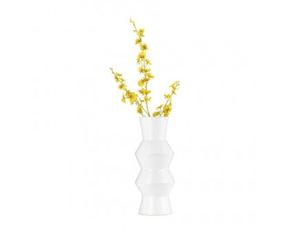 Sagebrook 17" Ceramic Totem Vase - White