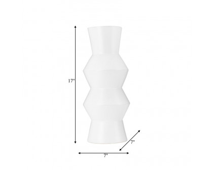 Sagebrook 17" Ceramic Totem Vase - White