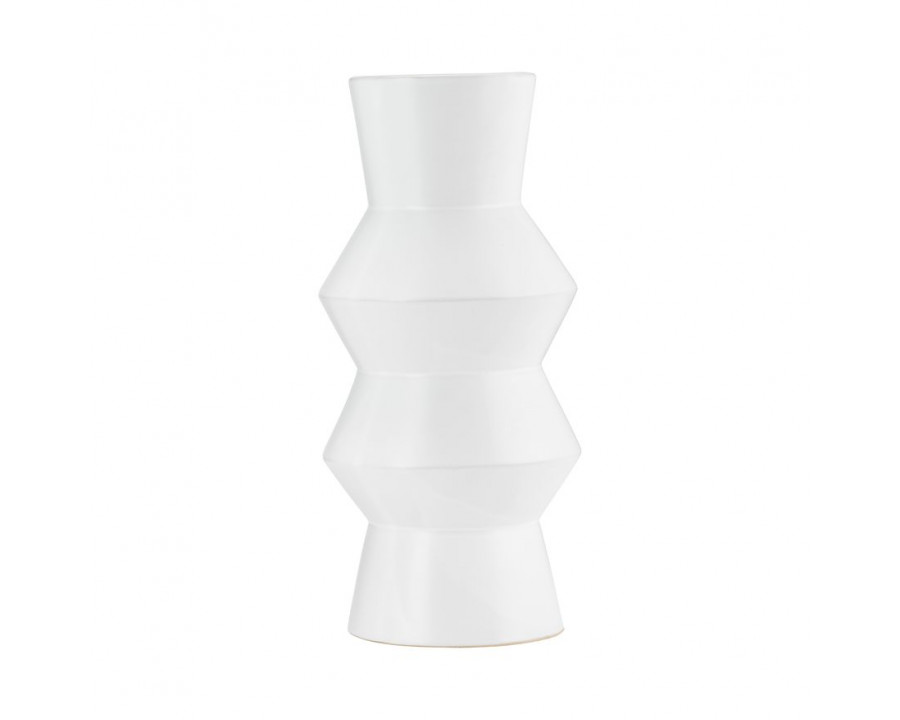 Sagebrook 12" Ceramic Totem Vase - White