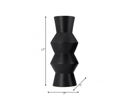 Sagebrook 17" Ceramic Totem Vase - Black