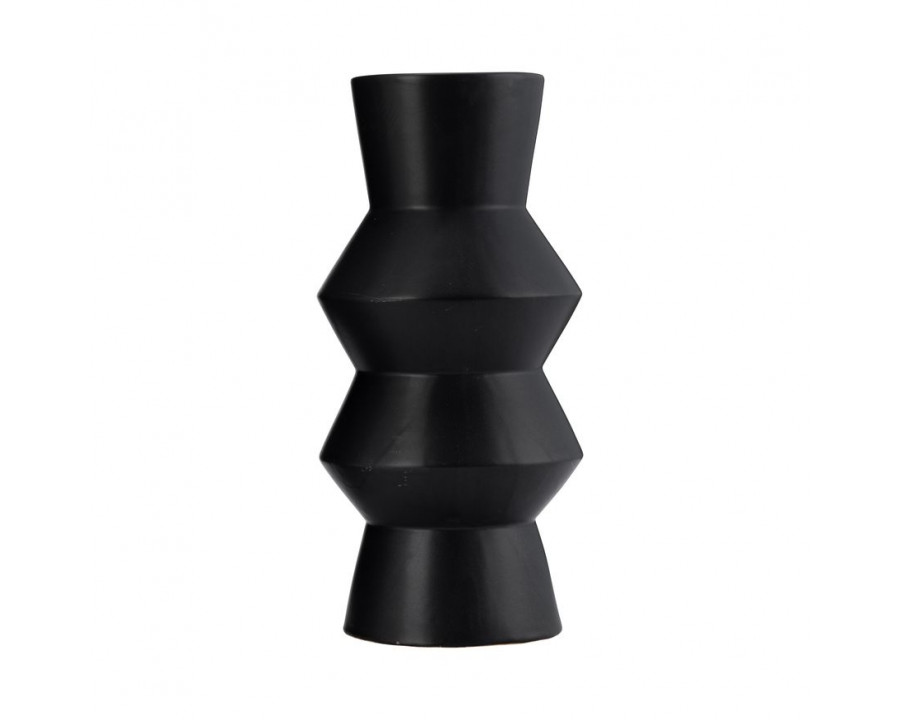 Sagebrook 12" Ceramic Totem Vase - Black