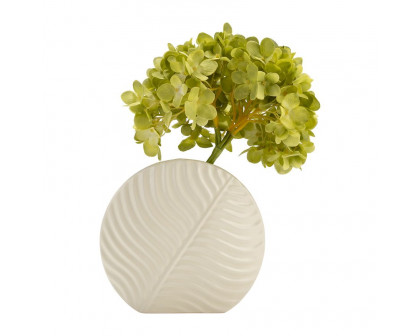 Sagebrook 7" Ceramic Round Botanical Vase - Cotton