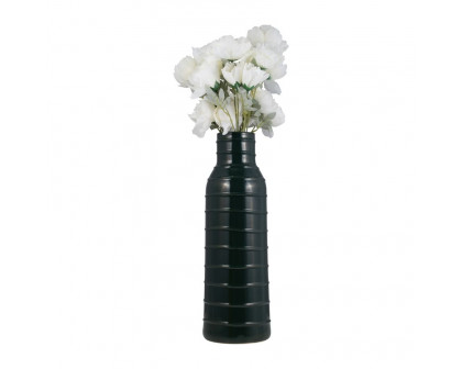 Sagebrook 20" Ceramic Tribal Vase - Forest Green