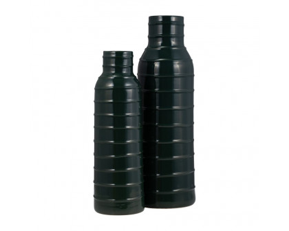 Sagebrook 20" Ceramic Tribal Vase - Forest Green