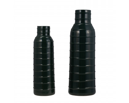 Sagebrook™ 17" Ceramic Tribal Vase - Forest Green