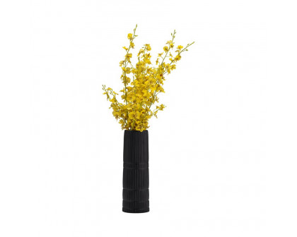 Sagebrook 15" Ceramic Lined Cylinder Vase - Matte Black