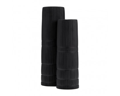 Sagebrook 15" Ceramic Lined Cylinder Vase - Matte Black