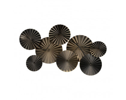 Sagebrook Metal Pleated Wall Discs - Gold