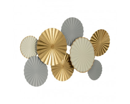 Sagebrook Metal Pleated Wall Discs